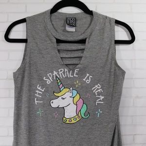 MODERN LUX Unicorn Sleeveless V-Neck M